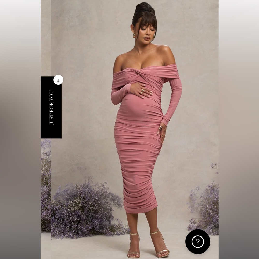 NEVA
BLUSH BARDOT TWIST MATERNITY MIDI DRESS